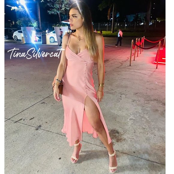 BLOGGER'S FAVE! Zara Buttoned Slip Dress Beige Pink Sz XS, L - Picture 14 of 17